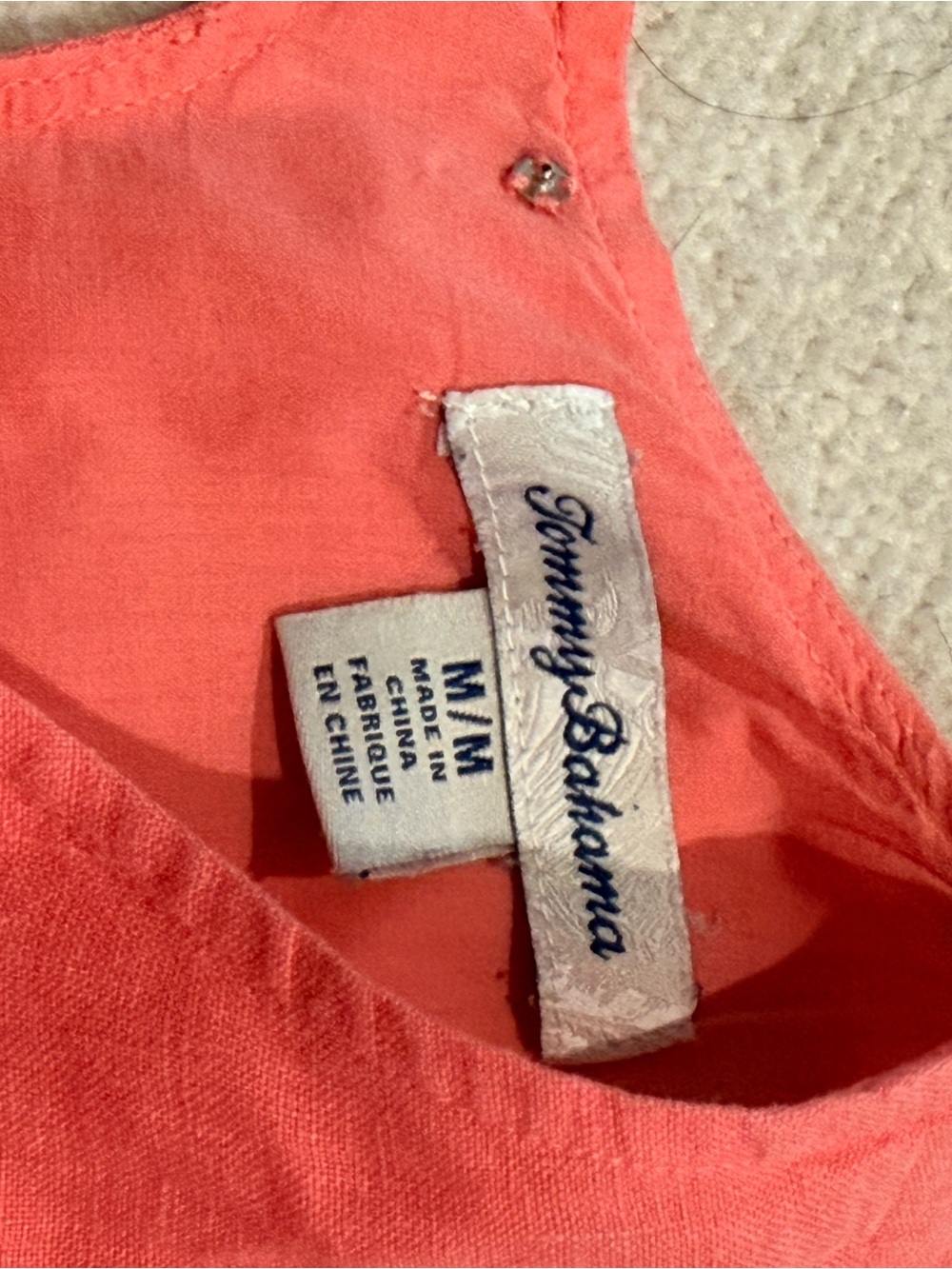 Tommy Bahama Coral Sleeveless Linen Shift Dress - Picture 3 of 4